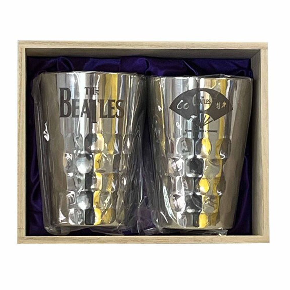 THE BEATLES ビートルズ (結成 65周年 ) - meets Japanese traditional craft Album debut 60th anniversary / タンブラー2個セット / 中金扇子柄&中銀ロゴ / 食器・グラス - PGS